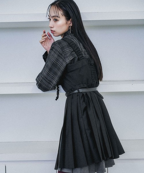 HARE ハレ 完売品 プリーツミニキャミワンピース ブラック HARE（ハレ） チュニック プリーツミニキャミワンピース(HARE