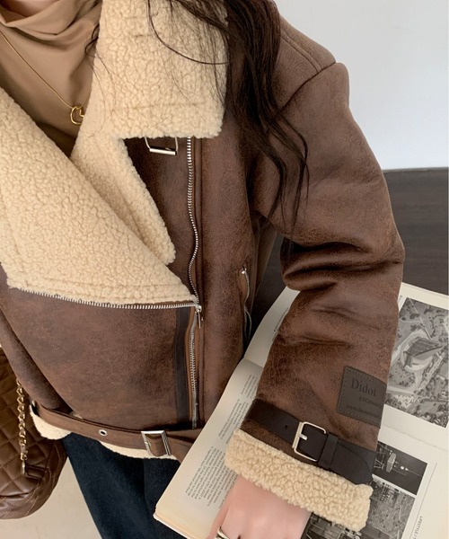 Maison Calme ムートンコート ボアコート 「25年新作秋冬」ライダース