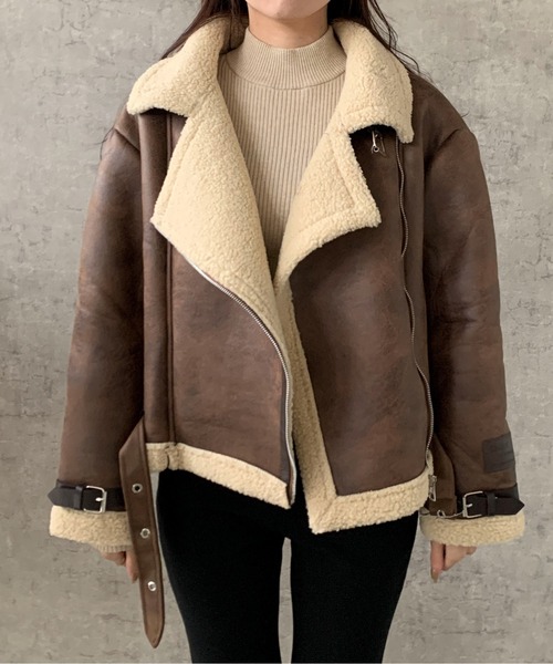 Maison Calme ムートンコート ボアコート 「25年新作秋冬」ライダース