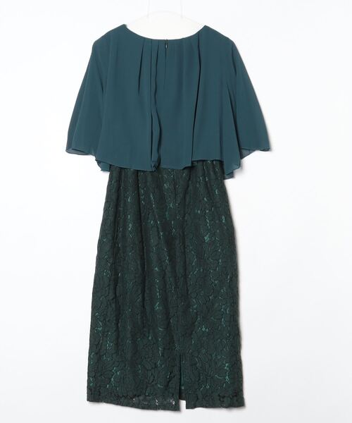 「Lace Ladies」 半袖ワンピース M ブルーグリーン レディース_画像2