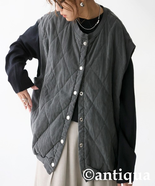 アンティカ キルティングベスト antiqua（アンティカ） ベスト ジレ キルティングベスト レディース