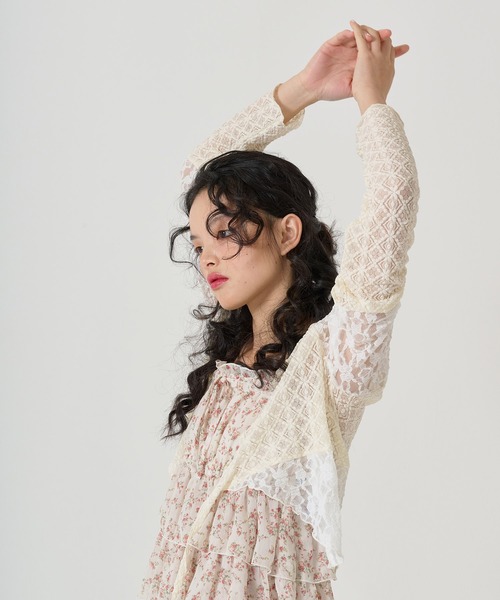 「TINA：JOJUN」 カーディガン M アイボリー レディース_画像5