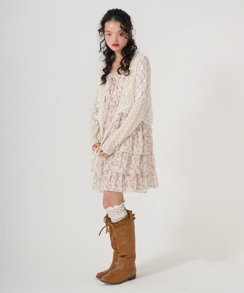 「TINA：JOJUN」 カーディガン M アイボリー レディース_画像8