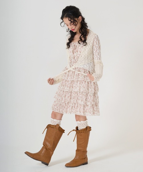 「TINA：JOJUN」 カーディガン M アイボリー レディース_画像9