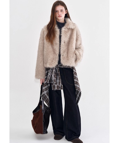 FANO studios ノーカラー　ファージャケット　コート Fano Studios その他アウターのファッション通販ページ-chuclla,FANO