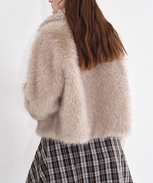 コート アウター スナップボタン フェイクファージャケット FD25W205