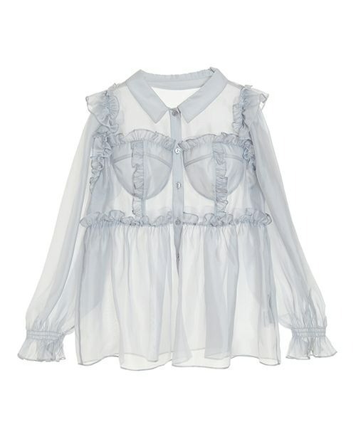 「Candy Stripper」 長袖シャツ 2 ブラック レディース_画像8