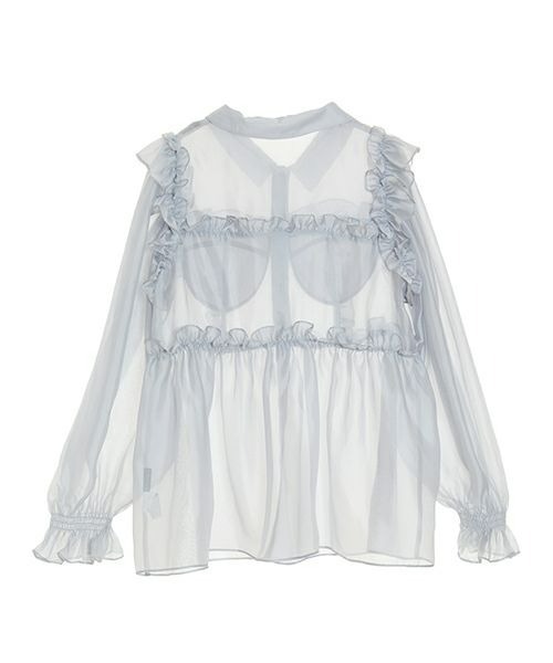 「Candy Stripper」 長袖シャツ 2 ブラック レディース_画像9