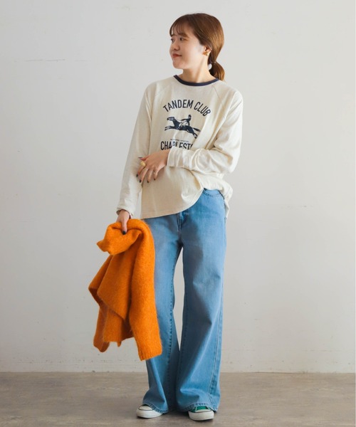 「NOMBRE IMPAIR」 長袖カットソー FREE ブラウン レディース_画像5