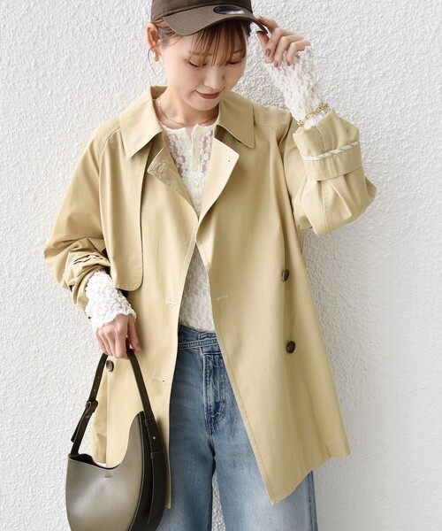 新品タグ付き✨SHIPS シップス　ベージュ スプリングコート　ロング　撥水加工 SHIPS（シップス）の「〈撥水加工〉ナイロン ドロスト ロング コート