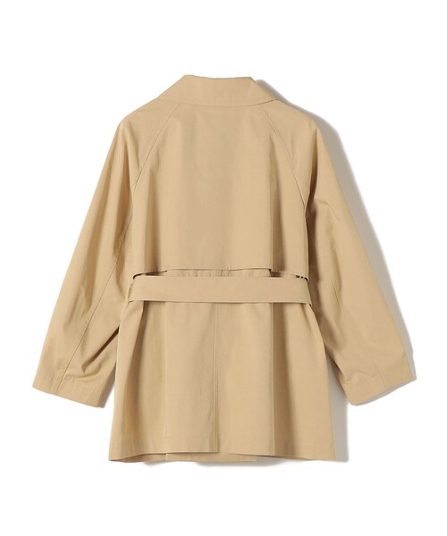 新品タグ付き✨SHIPS シップス　ベージュ スプリングコート　ロング　撥水加工 SHIPS（シップス）の「〈撥水加工/手洗い可能〉裾 ドロスト ノーカラー