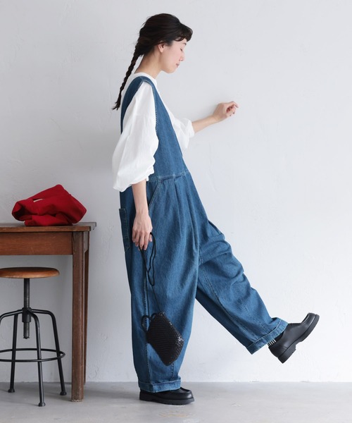 「soulberry」 オーバーオール 5L ブルー レディース_画像8