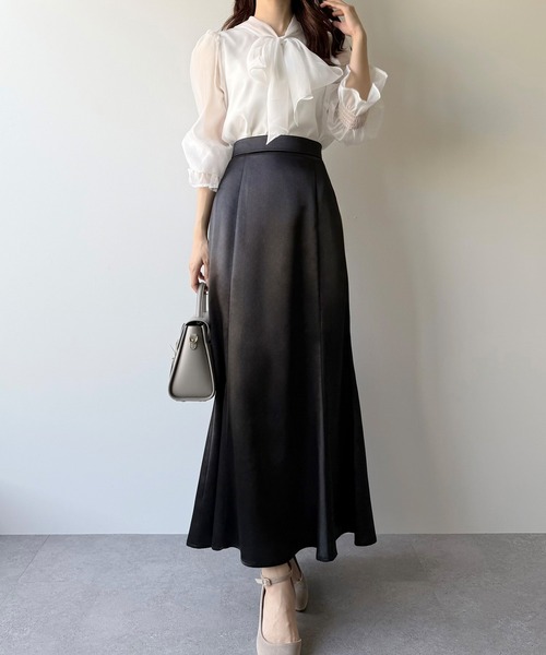 「mipiarl」 ロングスカート SMALL ライトグレー レディース_画像3