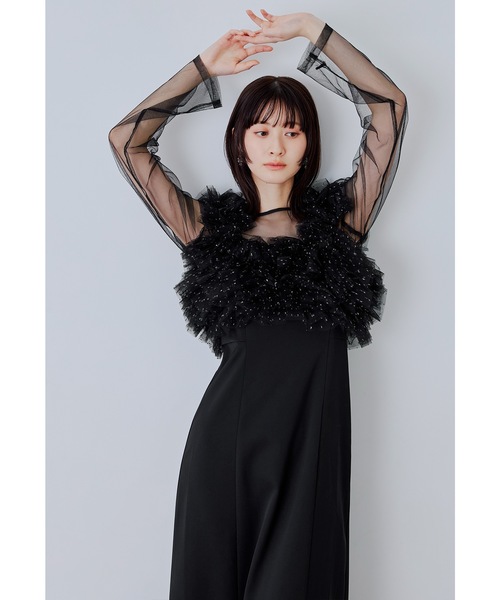 新作♥️【新品未使用】nianaブラックチュールフリルロングドレス niana（ニアナ） ドレス : ZOZOTOWN Yahoo!店 - 通販 - Yahoo!ショッピング