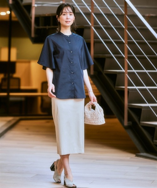 「7days Life Styling」 「cf」半袖ブラウス M ネイビー レディース_画像6