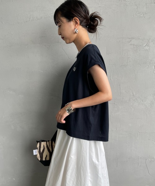 FRED PERRY プリーツ襟ノースリーブトップス FRED PERRY（フレッドペリー） ノースリーブトップス Sheer Tipped