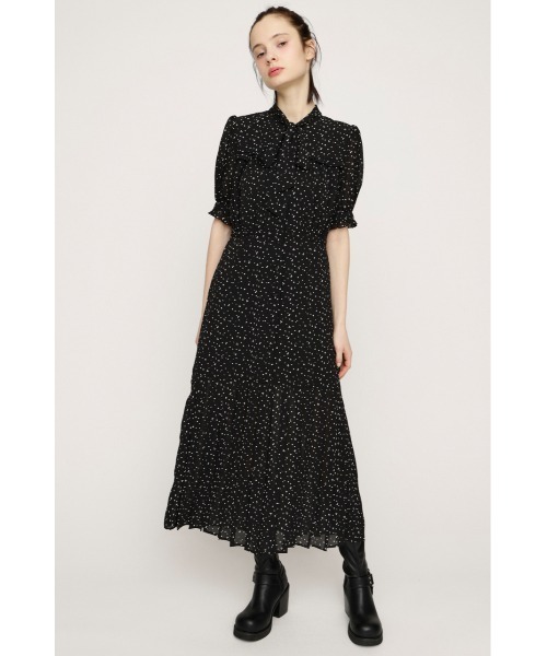 SLY（スライ） ワンピース 「2026SS新作」TINY DOTS TIE PLEATS L/OP
