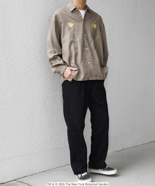 SHIPS any シャツ 「SHIPS any別注」NYBG: フラワー ロゴ 刺繍