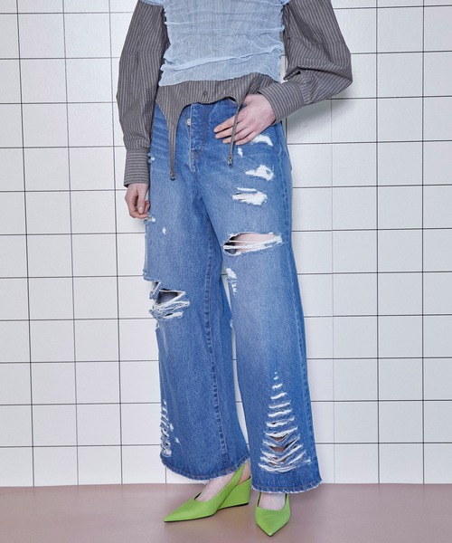 「MAISON SPECIAL」 デニムパンツ 38 ブルー レディース