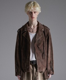 【GRANCY】ディストレストスウェードライダースジャケット 最安値 GRANCY 革ジャン ライダース 「GRANCY」Distressed Suede Rider's