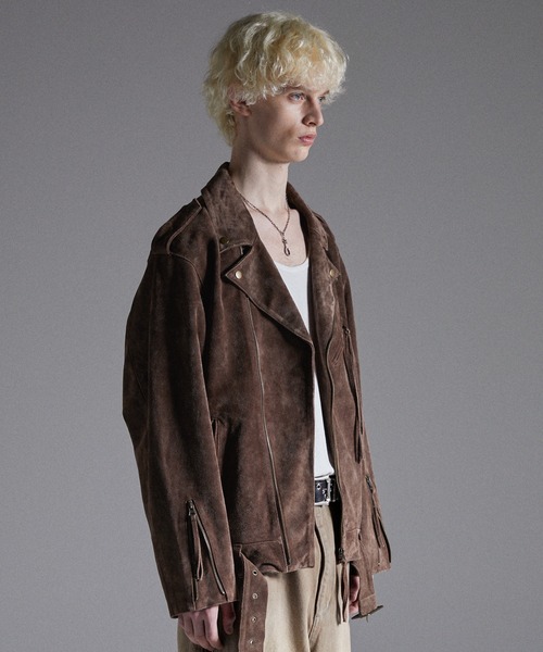 GRANCY 革ジャン ライダース 「GRANCY」Distressed Suede Rider's