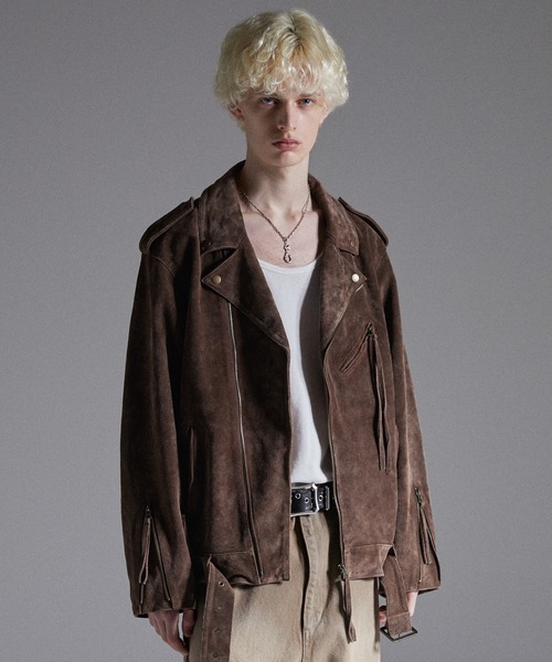 【GRANCY】ディストレストスウェードライダースジャケット 最安値 GRANCY 革ジャン ライダース 「GRANCY」Distressed Suede Rider's
