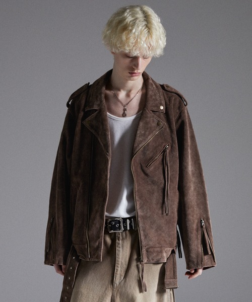 【GRANCY】ディストレストスウェードライダースジャケット 最安値 GRANCY 革ジャン ライダース 「GRANCY」Distressed Suede Rider's