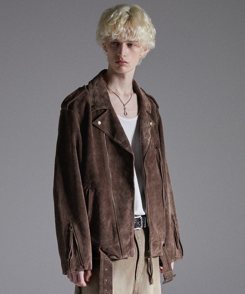 【GRANCY】ディストレストスウェードライダースジャケット 最安値 GRANCY 革ジャン ライダース 「GRANCY」Distressed Suede Rider's