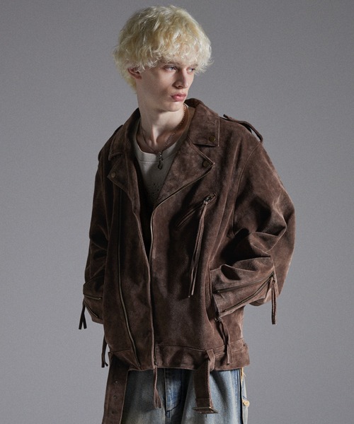 GRANCY 革ジャン ライダース 「GRANCY」Distressed Suede Rider's