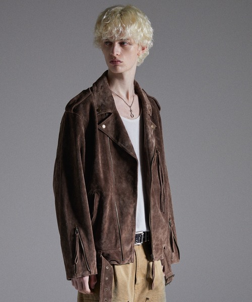 【GRANCY】ディストレストスウェードライダースジャケット 最安値 GRANCY 革ジャン ライダース 「GRANCY」Distressed Suede Rider's