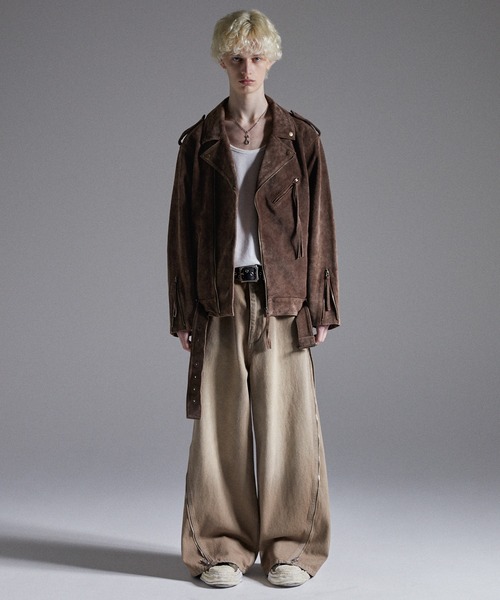 【GRANCY】Distressed Suede Rider＇s Jacket GRANCY 革ジャン ライダース 「GRANCY」Distressed Suede Rider's