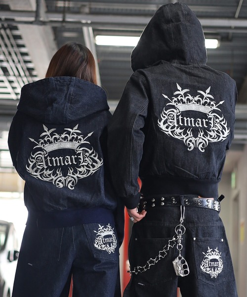 ATMARK ブラックデニムジャケット Mサイズ ATMARK デニムジャケット gジャン 「2サイズ展開 / UNISEX トライバル