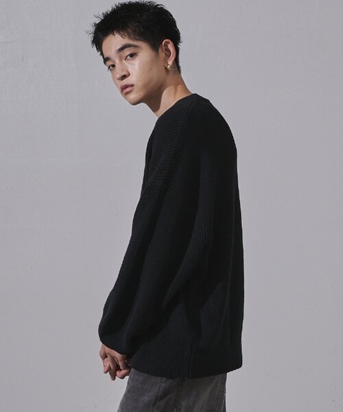 「Lui's」 長袖ニット M ブラック メンズ_画像3