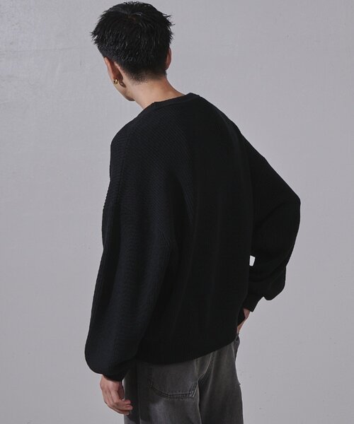 「Lui's」 長袖ニット M ブラック メンズ_画像4