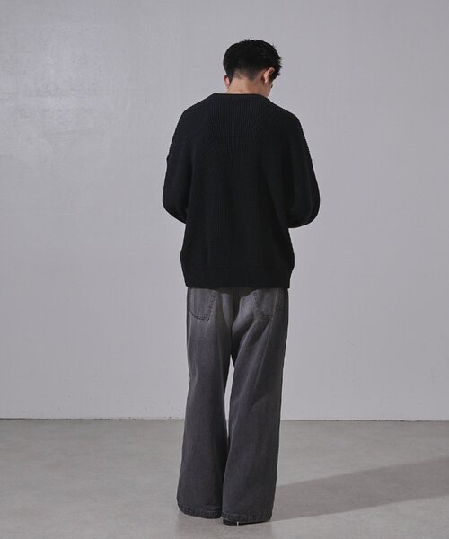 「Lui's」 長袖ニット M ブラック メンズ_画像9
