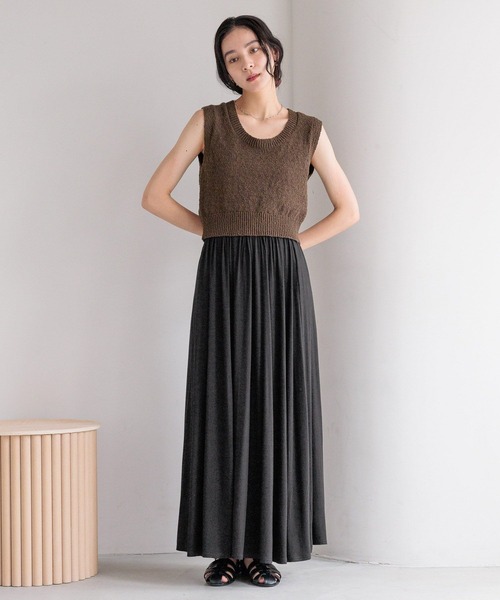 「LOWRYS FARM」 フレアスカート FREE ブラック レディース_画像2