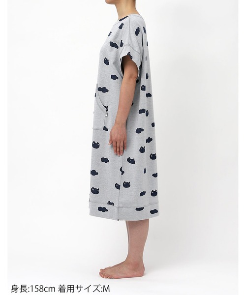 TSUMORI CHISATO スワン柄 半袖ワンピース Mサイズ tsumori chisato SLEEP ルームウェア 部屋着 綿100%(本体) ワンピース