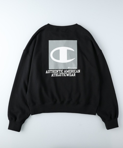 「Champion」 スウェットカットソー M サックスブルー レディース_画像4