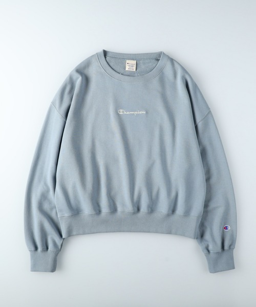「Champion」 スウェットカットソー M サックスブルー レディース_画像5