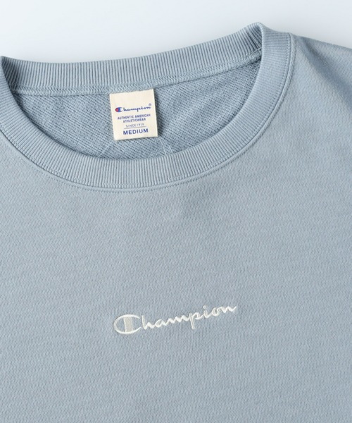 「Champion」 スウェットカットソー M サックスブルー レディース_画像8