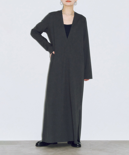 CITYSHOP シティショップ ロングワンピース マキシ CITYSHOP（シティショップ） ワンピース 「追加2」V NECK LEAN DRESS