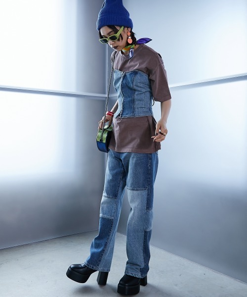 「GEVS.」 ノースリーブブラウス L グレー レディース_画像3