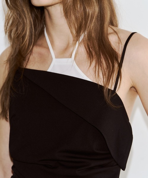 ワンピース BICOLOR DRAPE DRESS/バイカラードレープドレスの画像