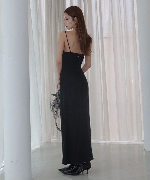 ワンピース BICOLOR DRAPE DRESS/バイカラードレープドレスの画像