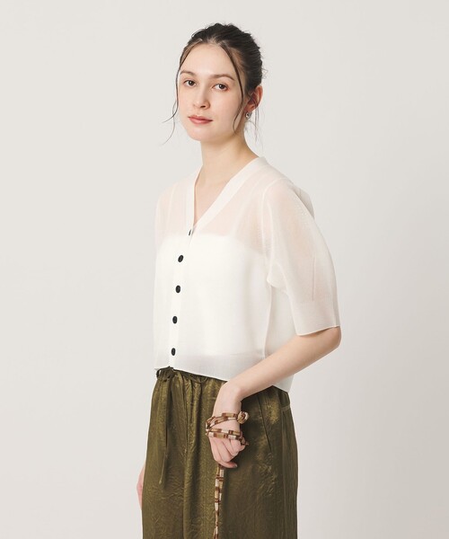 BEAUTY＆YOUTH UNITED ARROWS カーディガン 夏 Vネック 畦ニット