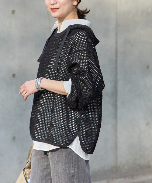 ニット セーター 別注「ARMY TWILL/アーミーツイル」Cotton Mesh Hoodie レディースの画像