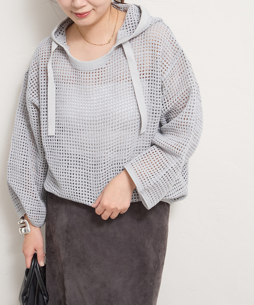 ニット セーター 別注「ARMY TWILL/アーミーツイル」Cotton Mesh Hoodie レディースの画像