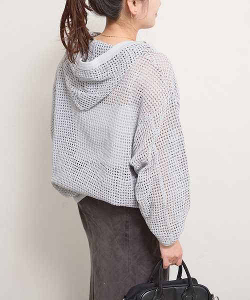 ニット セーター 別注「ARMY TWILL/アーミーツイル」Cotton Mesh Hoodie レディースの画像