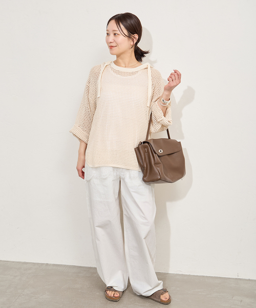 ニット セーター 別注「ARMY TWILL/アーミーツイル」Cotton Mesh Hoodie レディースの画像