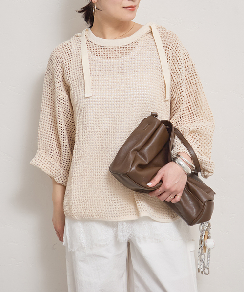 ニット セーター 別注「ARMY TWILL/アーミーツイル」Cotton Mesh Hoodie レディースの画像